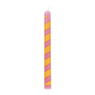 Dinerkaars streep - roze/geel - ø2.15x25 cm