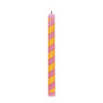 Dinerkaars streep - roze/geel - ø2.15x25 cm