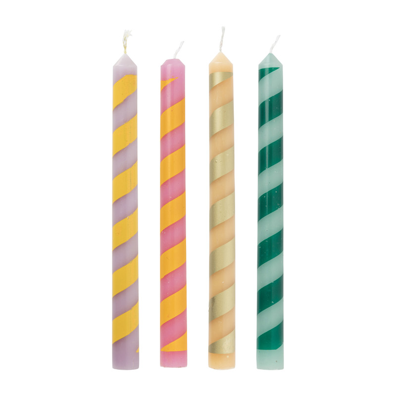 Dinerkaars streep - paars/oranje - ø2.15x25 cm
