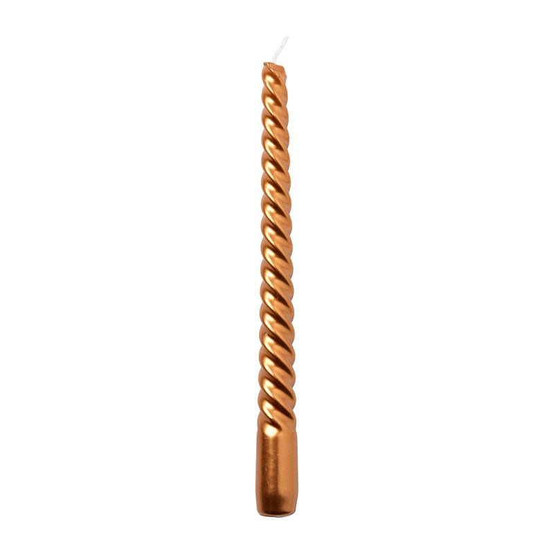 Dinerkaars metallic twist - koperkleurig - ø2x25 cm