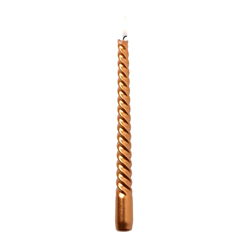 Dinerkaars metallic twist - koperkleurig - ø2x25 cm