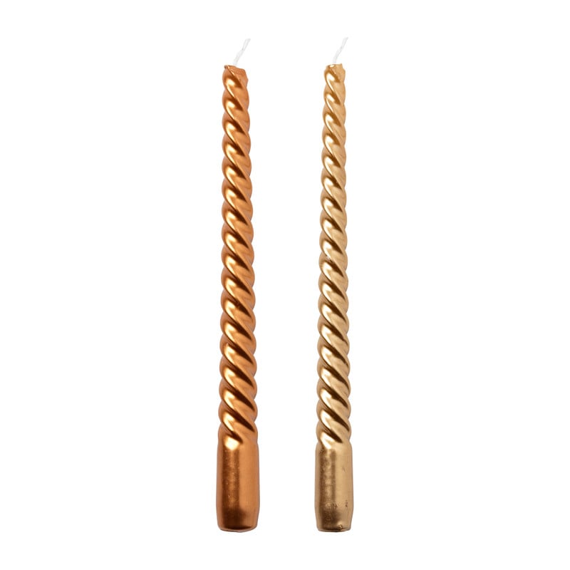 Dinerkaars metallic twist - koperkleurig - ø2x25 cm