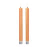 LED dinerkaarsen - taupe - set van 2 - ø2.2x24.5 cm