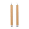 LED dinerkaarsen - taupe - set van 2 - ø2.2x24.5 cm