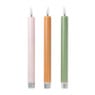 LED dinerkaarsen - taupe - set van 2 - ø2.2x24.5 cm