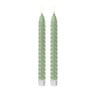 LED dinerkaarsen twist - groen - set van 2 - ø2.2x24.5 cm