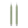 LED dinerkaarsen twist - groen - set van 2 - ø2.2x24.5 cm