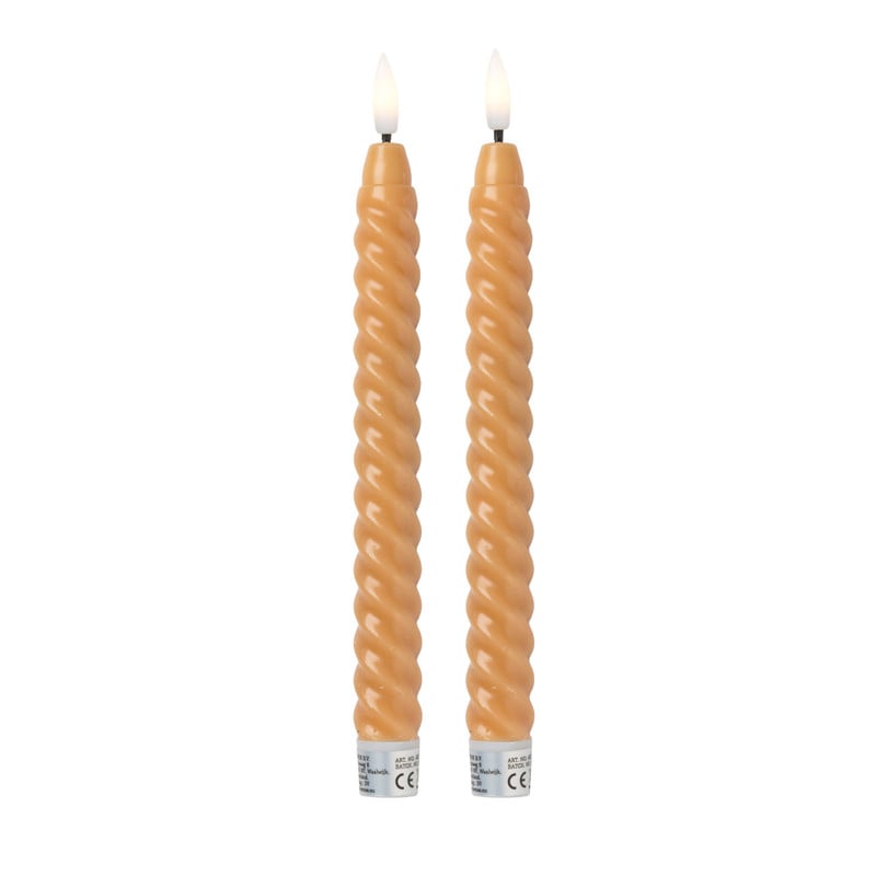LED dinerkaars  twist - taupe - set van 2 - ø2.2x24.5 cm