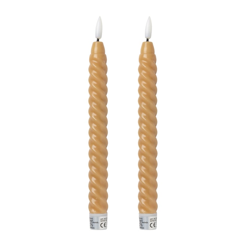 LED dinerkaars  twist - taupe - set van 2 - ø2.2x24.5 cm