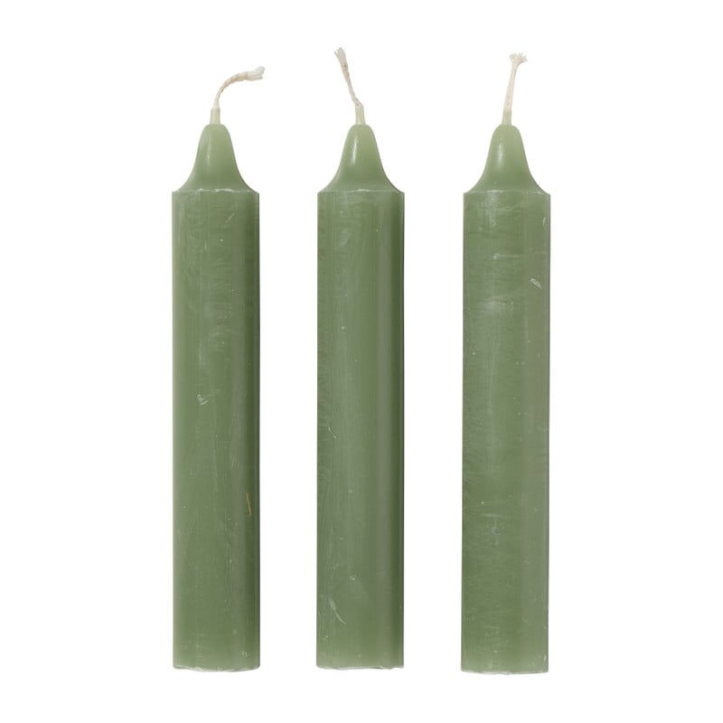 Dinerkaarsjes - set van 4 - groen - ø2.2x14 cm