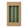 Dinerkaarsjes - set van 4 - groen - ø2.2x14 cm
