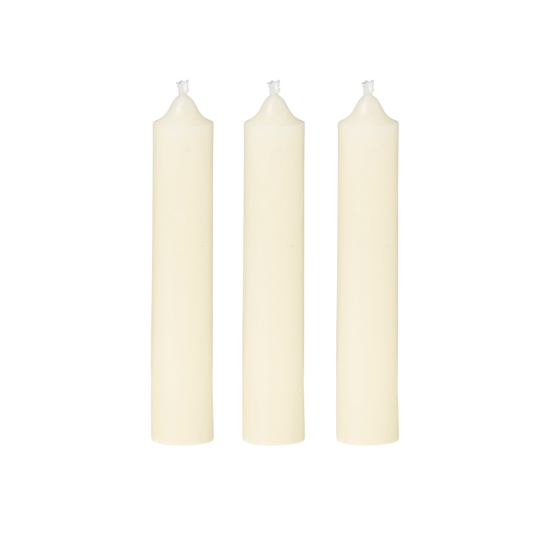 Dinerkaarsjes - set van 3 - wit - ø2x12 cm