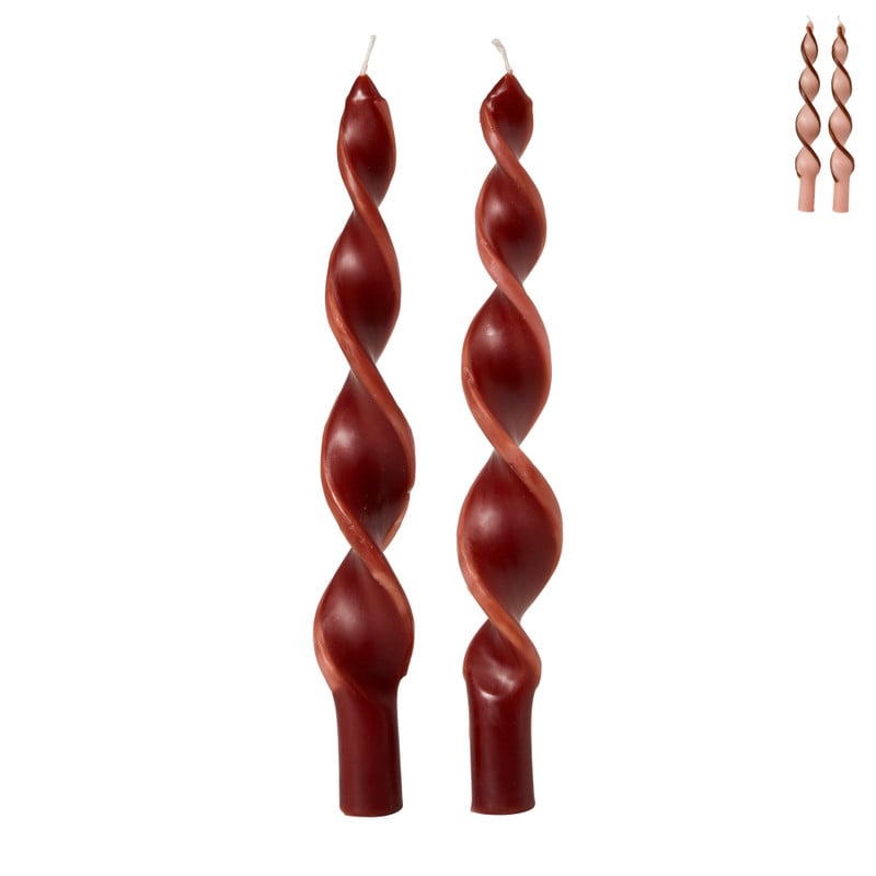 Dinerkaars twist swirl - paars/bruin - set van 2