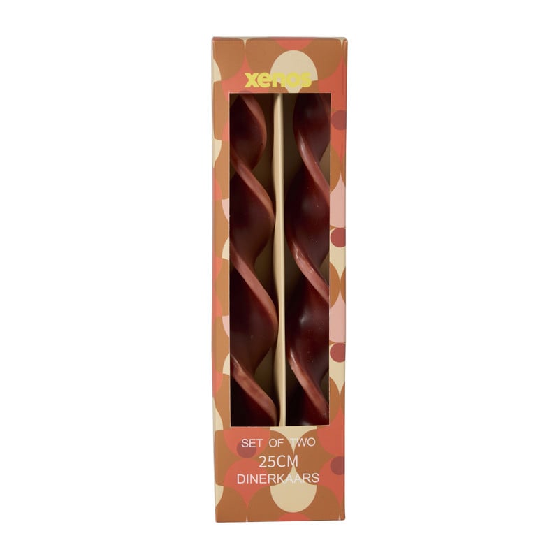 Dinerkaars twist swirl - paars/bruin - set van 2
