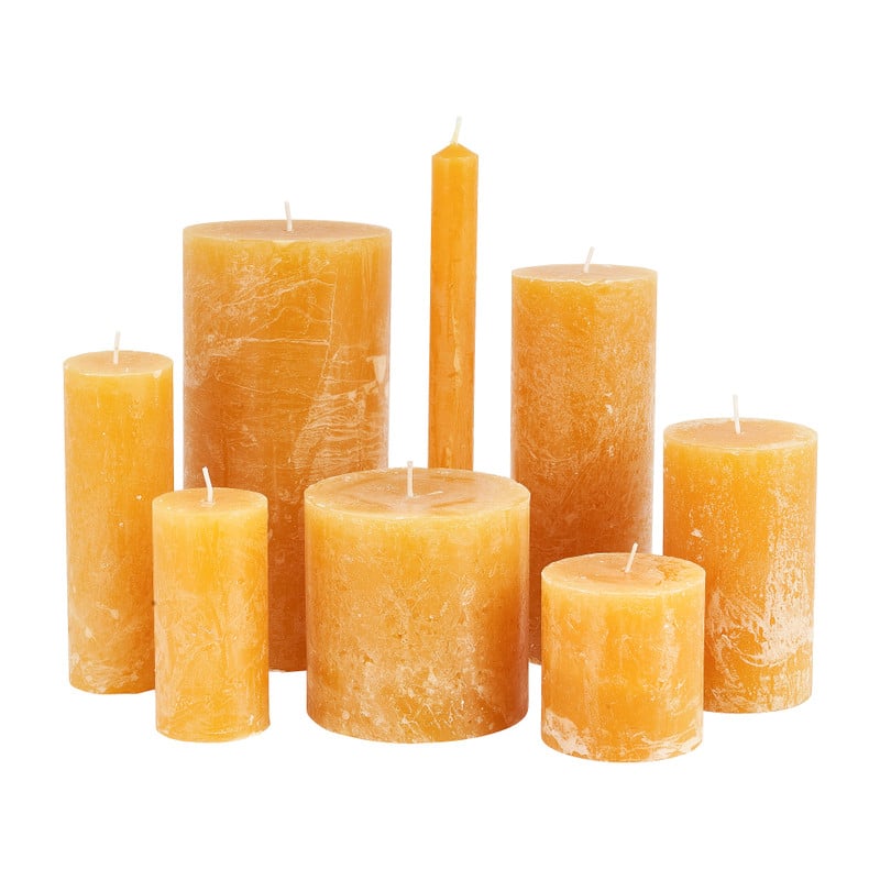 Dinerkaars rustiek - mosterdgeel - ø2x24 cm