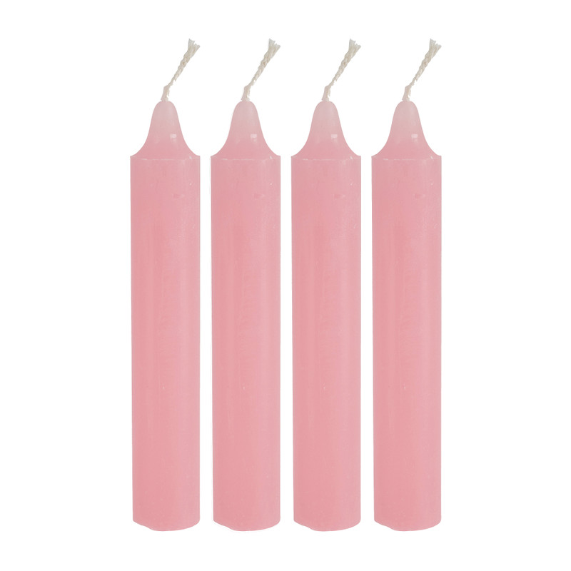 Dinerkaars rustiek - roze - set van 4