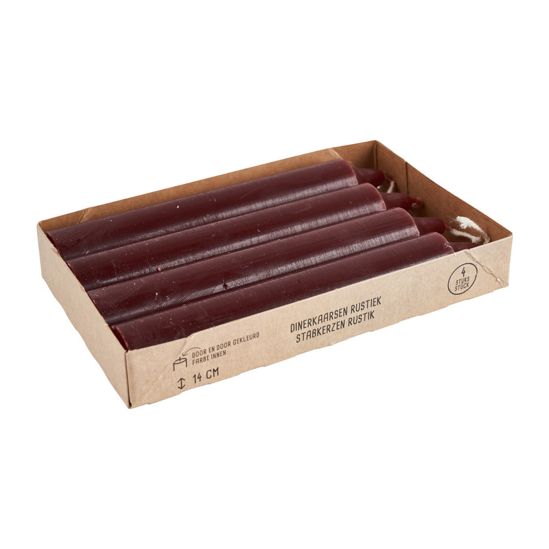 Dinerkaars rustiek - bordeaux - set van 4