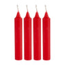 Dinerkaarsen rustiek kort - rood - set van 4