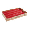 Dinerkaarsen rustiek kort - rood - set van 4