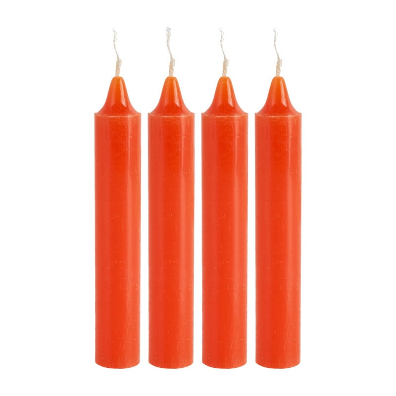 Dinerkaars rustiek - oranje - set van 4