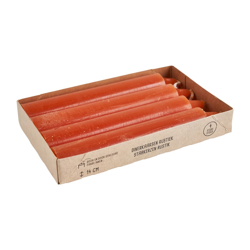 Dinerkaars rustiek - oranje - set van 4