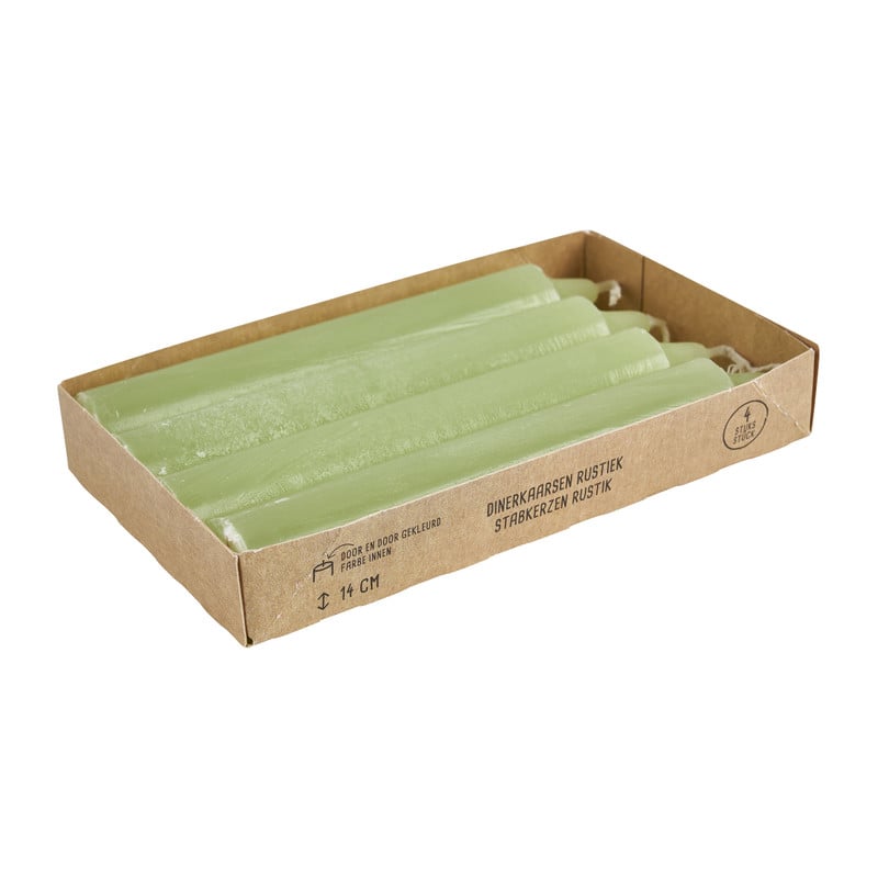 Dinerkaars rustiek - bladgroen - set van 4