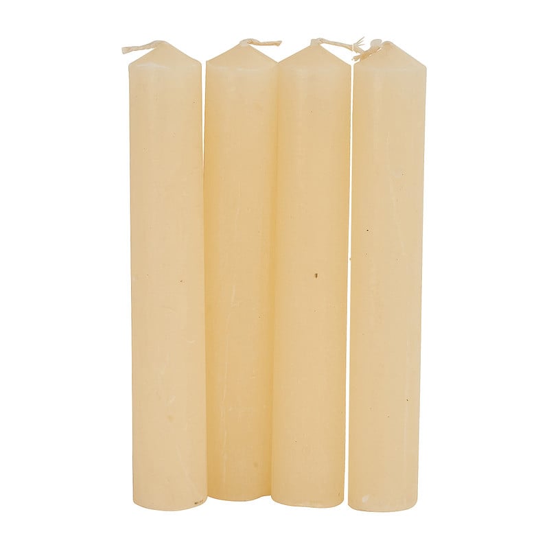 Dinerkaarsjes set van 4 - ivoor - 14 cm