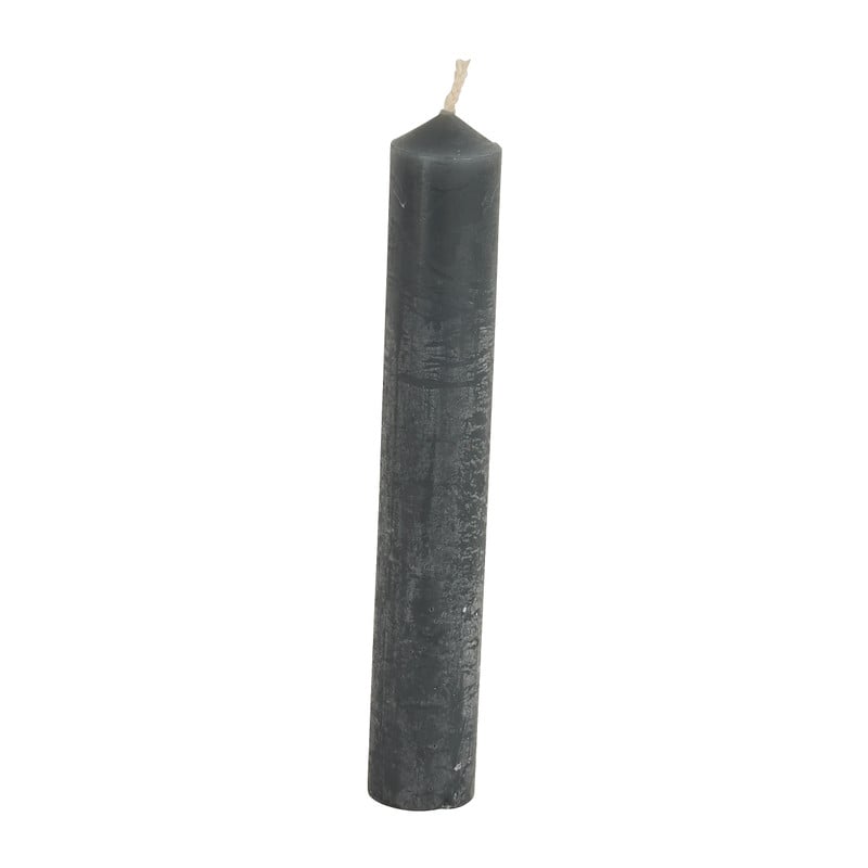 Dinerkaarsjes set van 4 - donker grijs - 14 cm