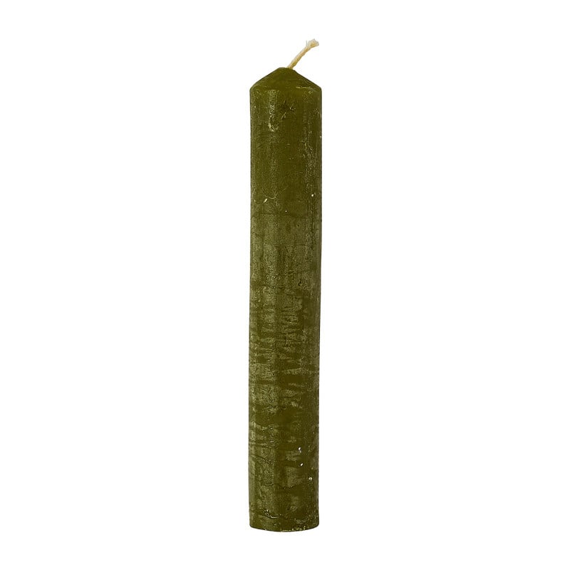 Dinerkaarsjes set van 4 - mosgroen -14 cm