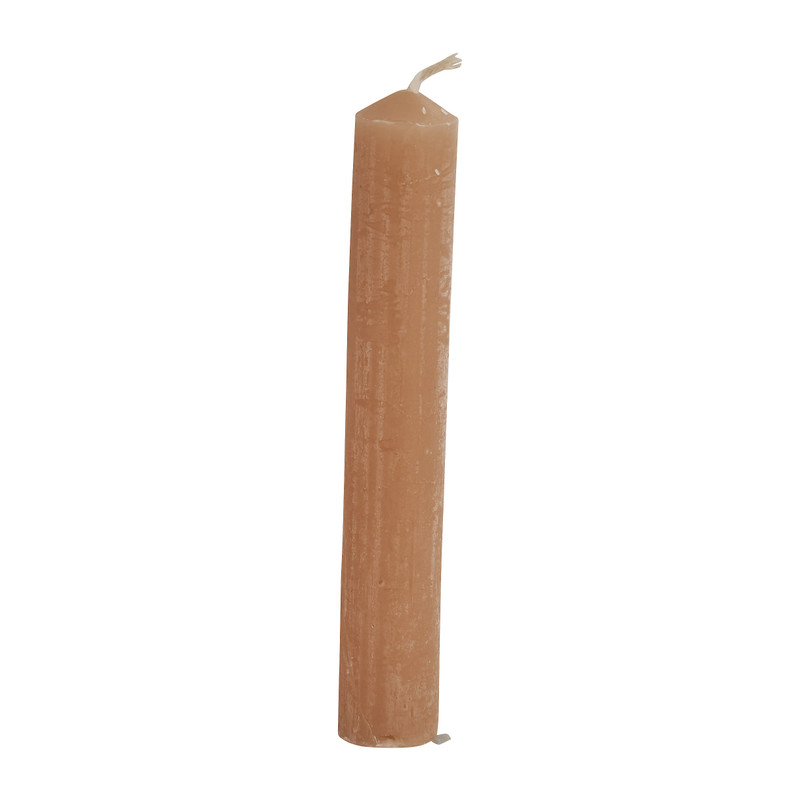 Dinerkaarsjes set van 4 - taupe - 14 cm