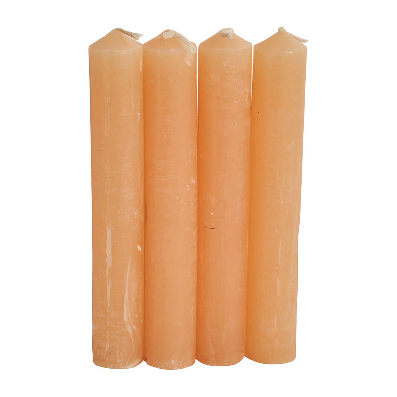 Dinerkaarsjes kort - beige - set van 4