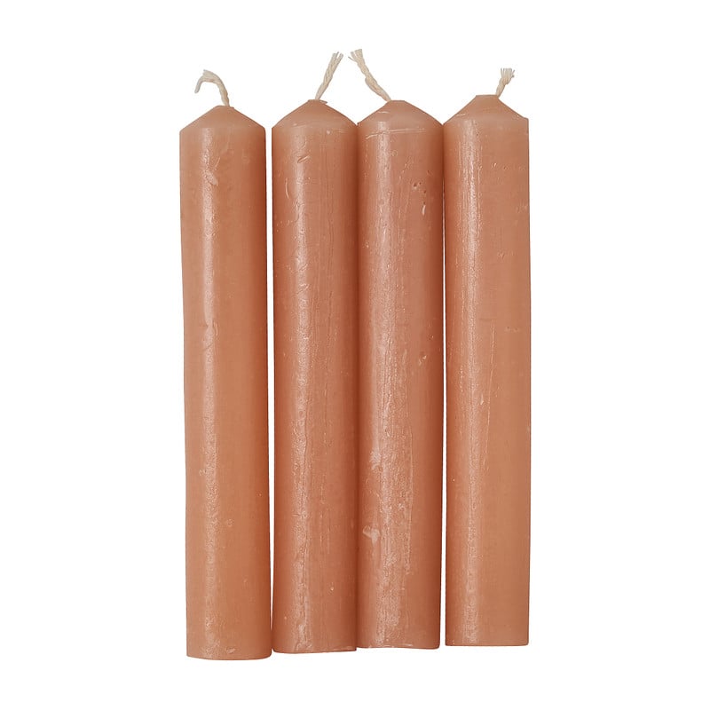 Dinerkaarsjes set van 4 - roze -14 cm