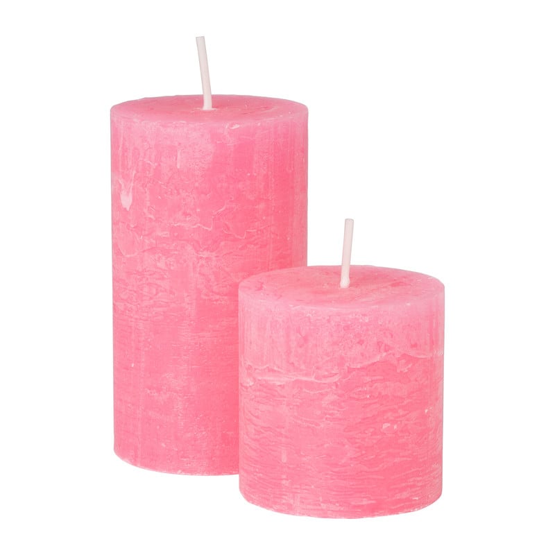 Neon kaars klein - roze - ø 6.8 x 7 cm