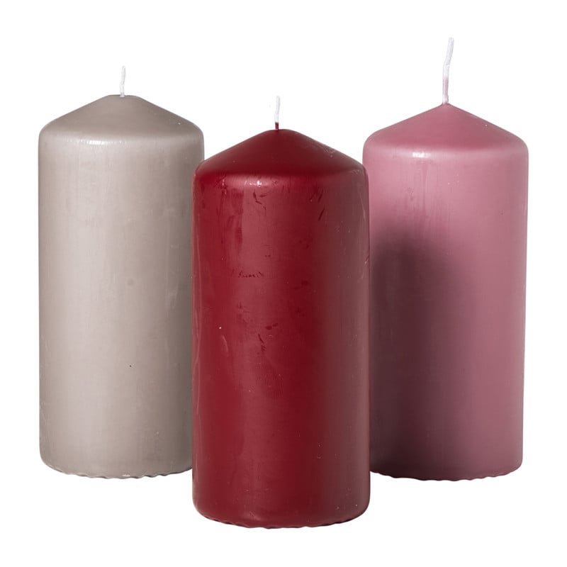 Stompkaars glad - roze - ø6x13 cm