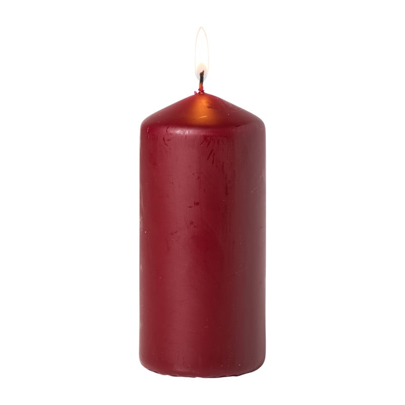 Stompkaars glad - bordeauxrood - ø6x13 cm