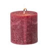 Kaars rustiek - bordeauxrood - ø7x7 cm