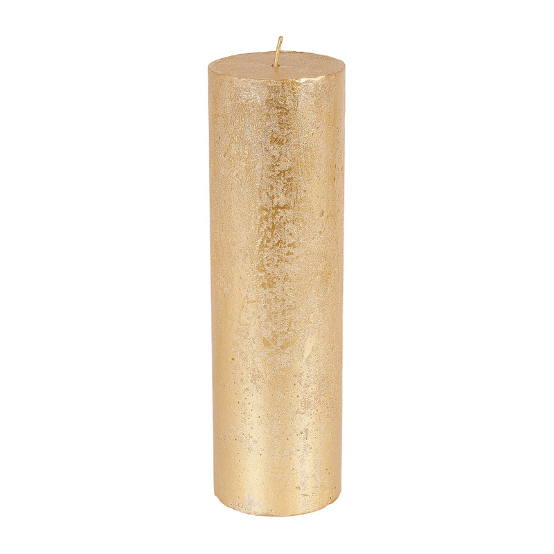 Kaars rustiek XL - goud - 7x23 cm