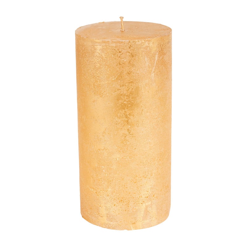 Kaars rustiek XXL - goud - ø10x20 cm