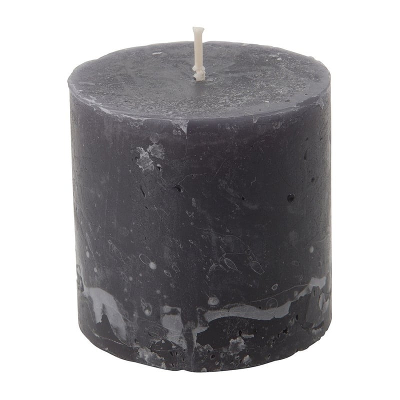 Kaars rustiek - donkergrijs - ø7x7 cm