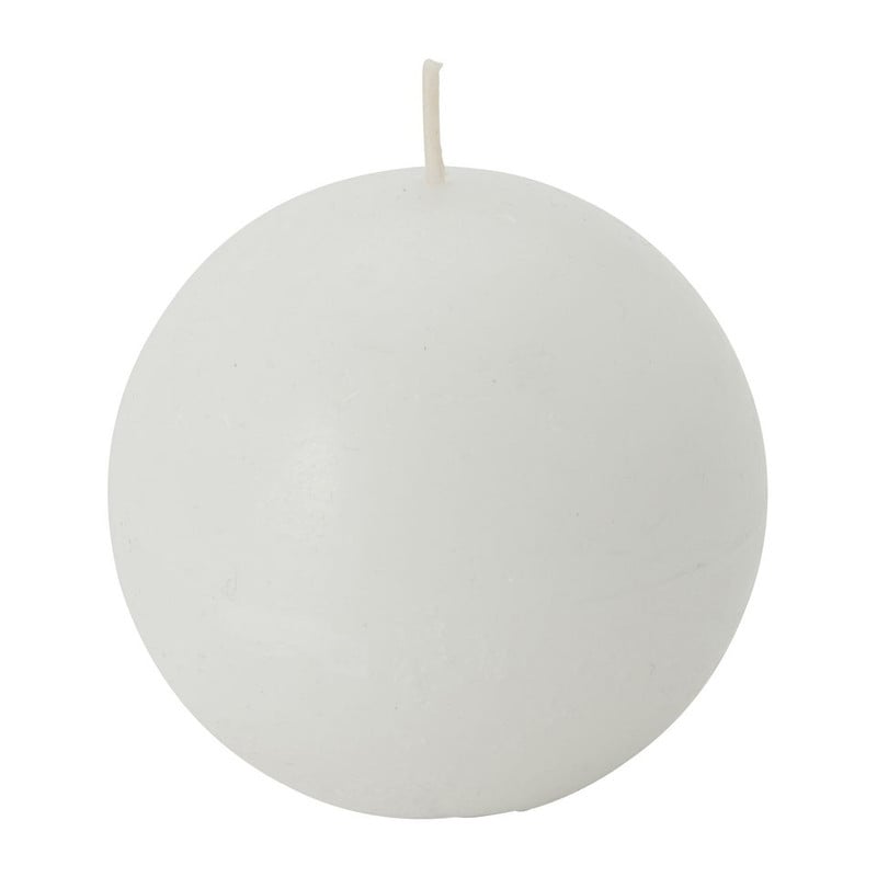 Kaars rustiek - wit - 8x8 cm
