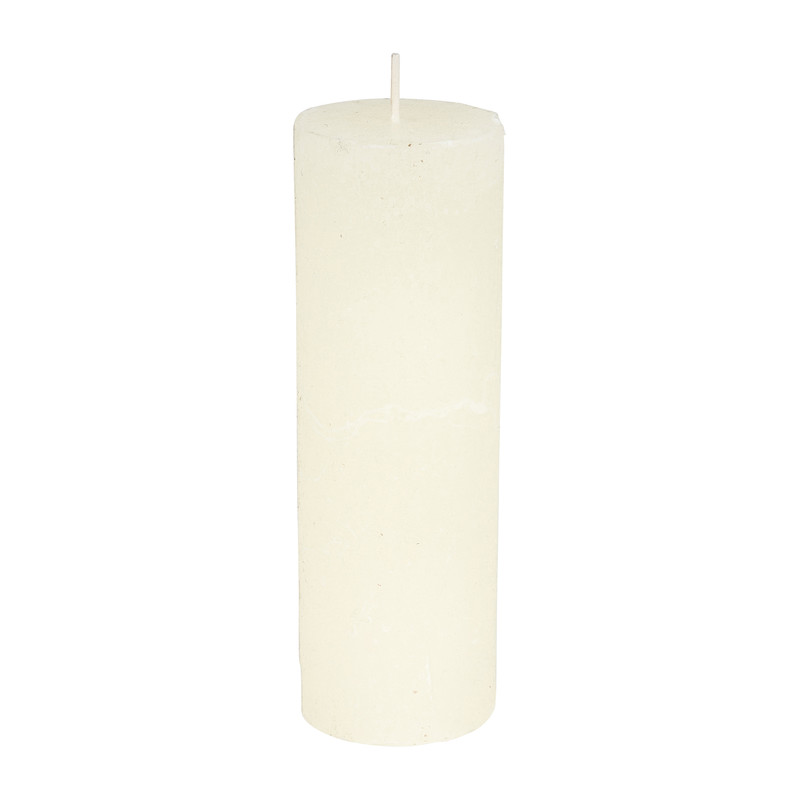 Kaars rustiek - ivoor - ø15x5 cm