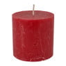 Kaars rustiek - rood - ø7x7 cm 