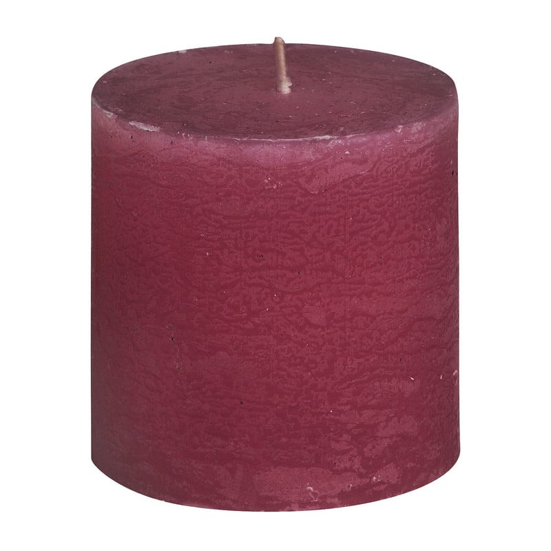 Kaars rustiek - rood - ø10x10 cm
