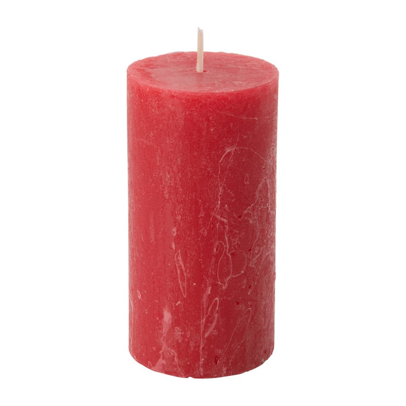 Kaars rustiek - rood - ø5x10 cm