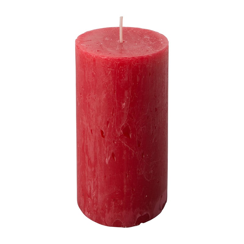 Kaars rustiek - rood - ø5x10 cm