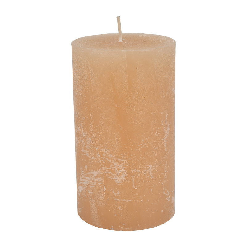 Kaars rustiek - beige - 7x12 cm 