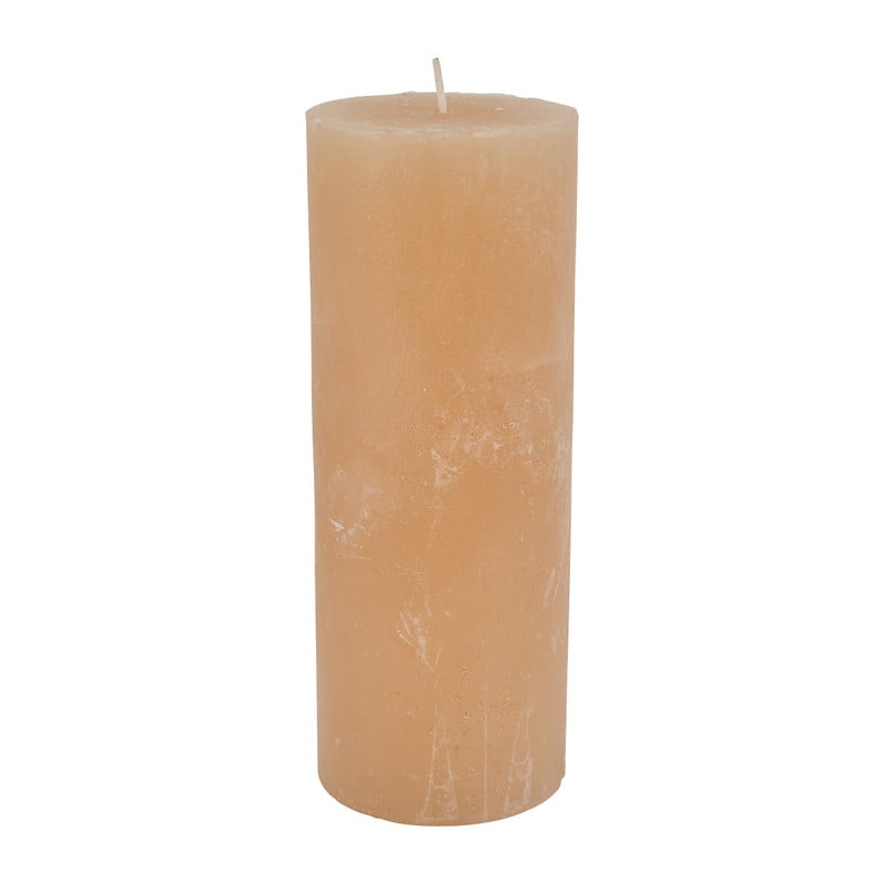 Kaars rustiek - beige - 7x18 cm
