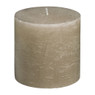 Kaars rustiek - taupe - 7x7 cm