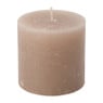 Kaars rustiek - taupe - 7x7 cm