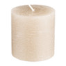 Kaars rustiek - taupe - 7x7 cm